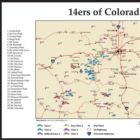 Map Of Colorado 14Ers