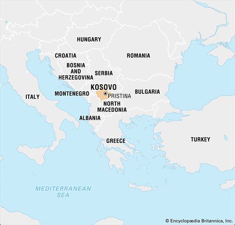 Map Of Eastern Europe Kosovo