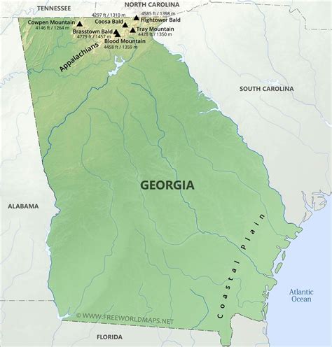 Map Of Georgia Mountains