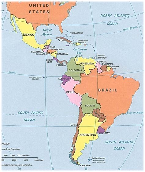 Map Of Latin America And Caribbean Countries