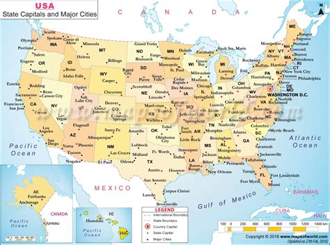 Map Of Major Us Cities With Latitude And Longitude