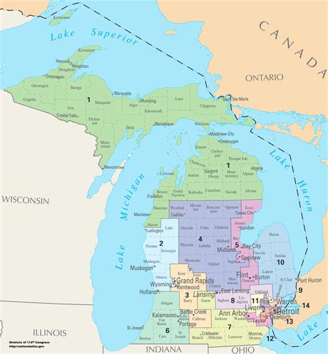 Map Of Michigan Districts