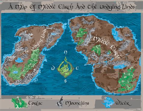Map Of Middle Earth And Undying Lands