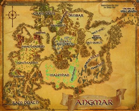 Map Of Middle Earth Angmar