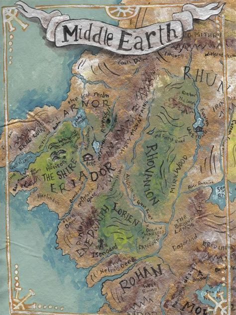 Map Of Middle Earth Art