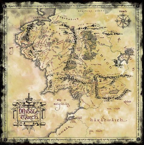 Map Of Middle Earth Cities