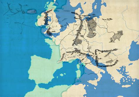 Map Of Middle Earth Compared To Europe