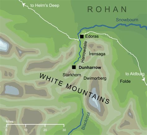 Map Of Middle Earth Dunharrow