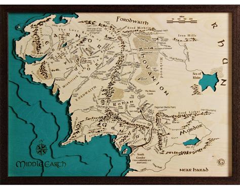 Map Of Middle Earth Etsy