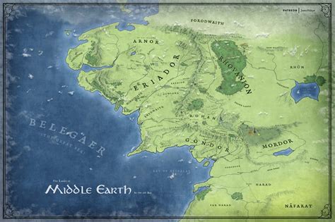 Map Of Middle Earth In The Third Age
