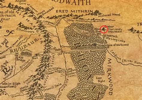 Map Of Middle Earth Lonely Mountain