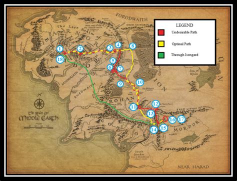 Map Of Middle Earth Path Of The Hobbit