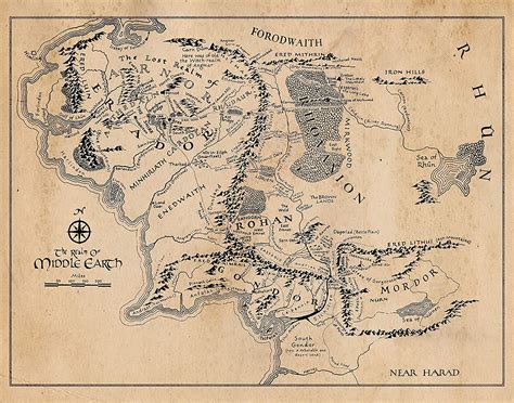 Map Of Middle Earth Poster