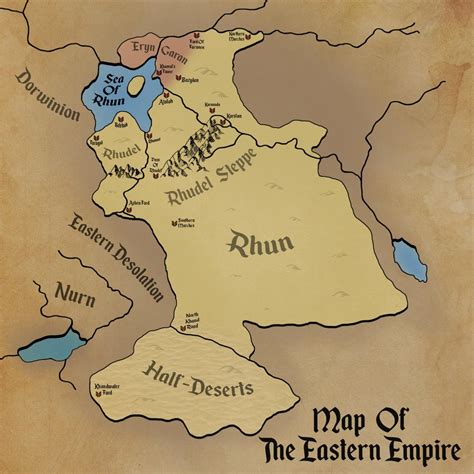 Map Of Middle Earth Rhun