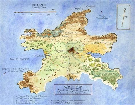 Map Of Middle Earth Valinor And Numenor