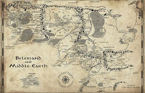 Map Of Middle Earth With Beleriand