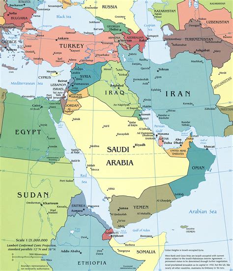 Map Of Middle East Gulf States