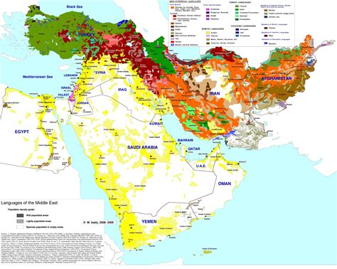 Map Of Middle East Languages