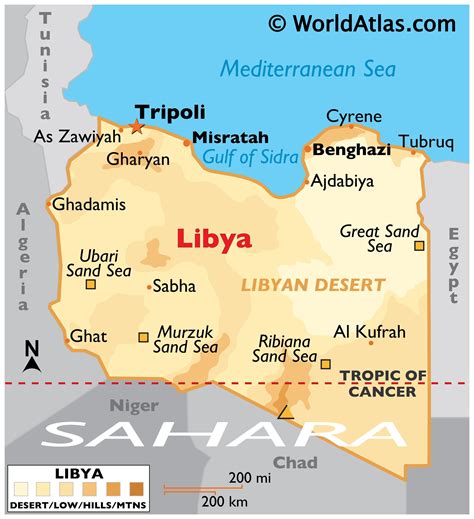 Map Of Middle East Libya