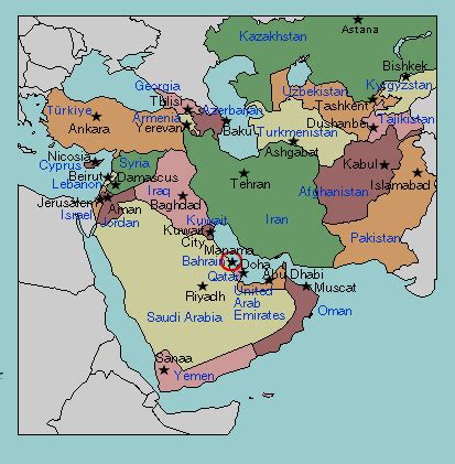 Map Of Middle East Lizard Point