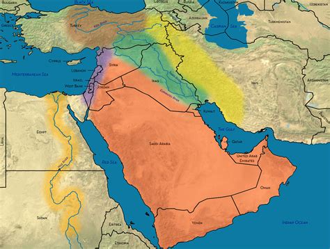 Map Of Middle East Seas