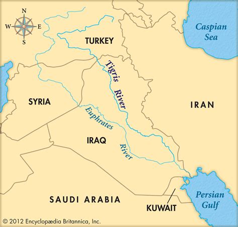 Map Of Middle East Tigris And Euphrates