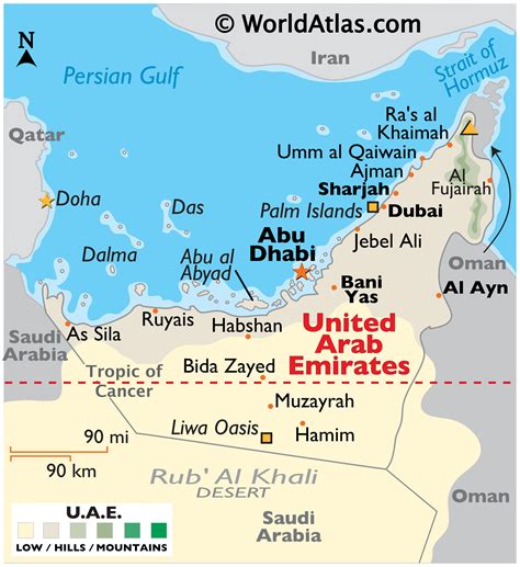 Map Of Middle East United Arab Emirates