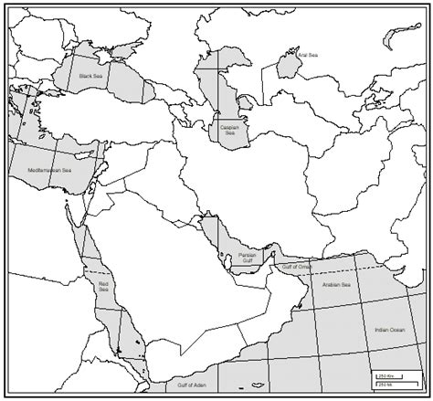 Map Of Middle East Unlabeled