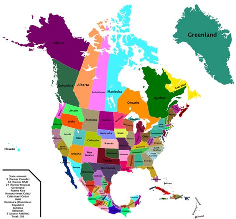 Map Of North America By States