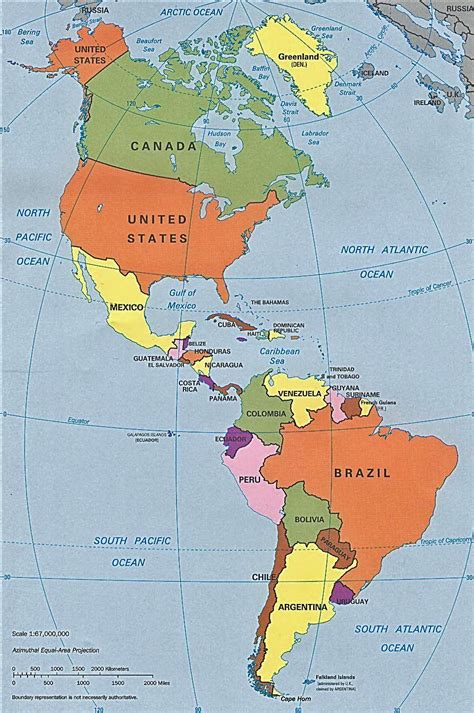 Map Of North America Central America And South America