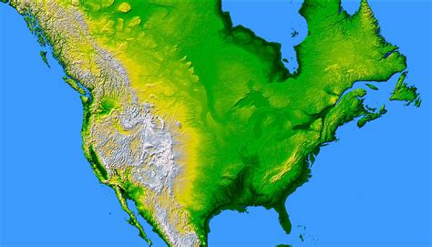 Map Of North America Elevation
