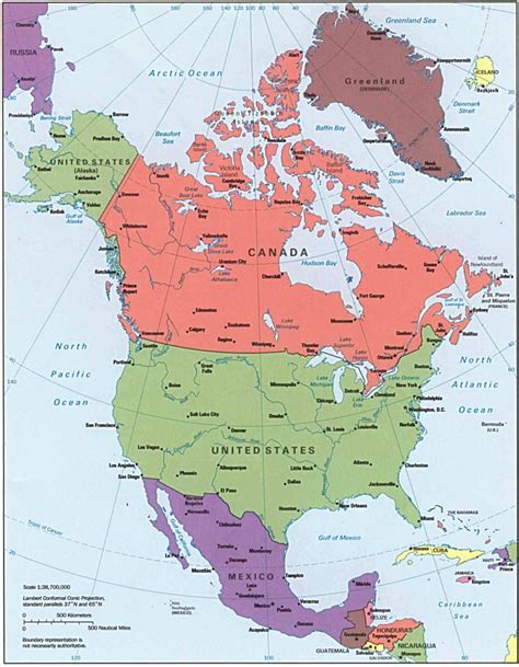 Map Of North America Free