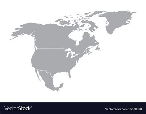 Map Of North America Grey