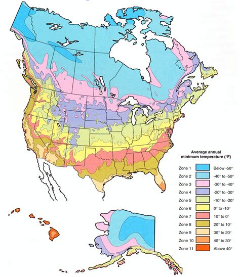 Map Of North America Growing Zones