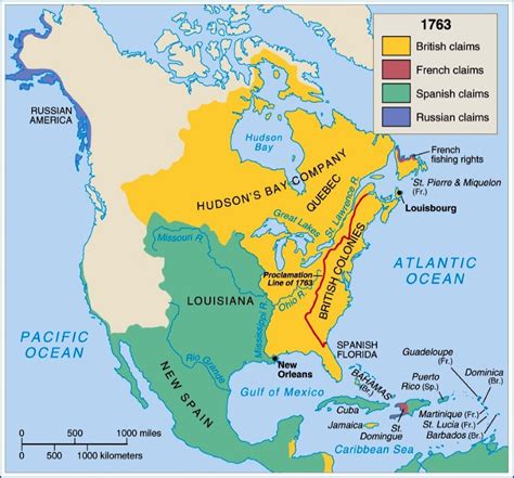 Map Of North America In 1763
