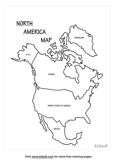 Map Of North America To Color