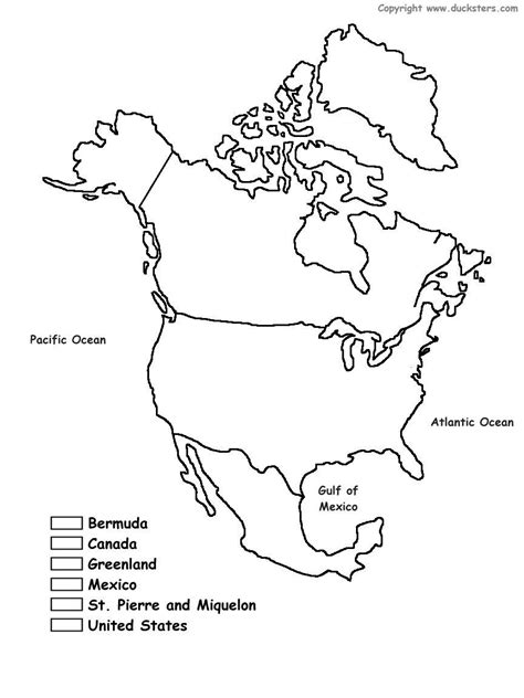 Map Of North America To Label