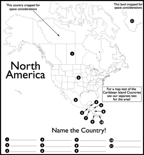 Map Of North And Central America Quiz