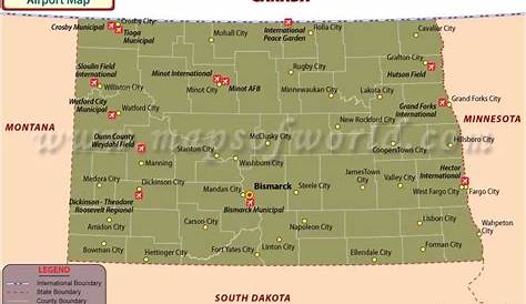 Map Of North Dakota Airports