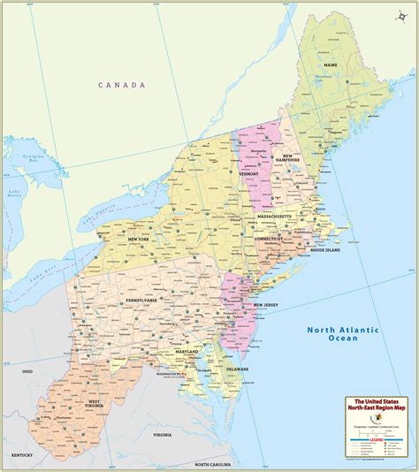 Map Of Northeast Us