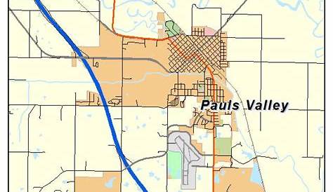 Map Of Pauls Valley Oklahoma