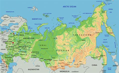 Map Of Russia Mountains