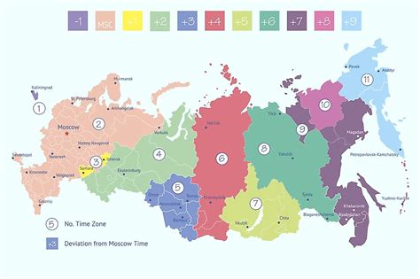 Map Of Russia Time Zones