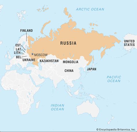 Map Of Russia With Neighbouring Countries