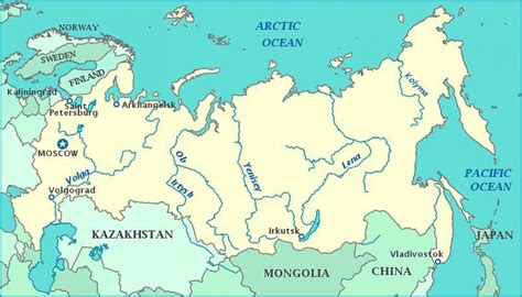 Map Of Russia With Rivers