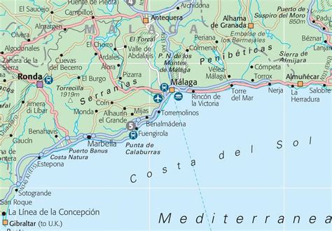 Map Of Spain Costa Del Sol