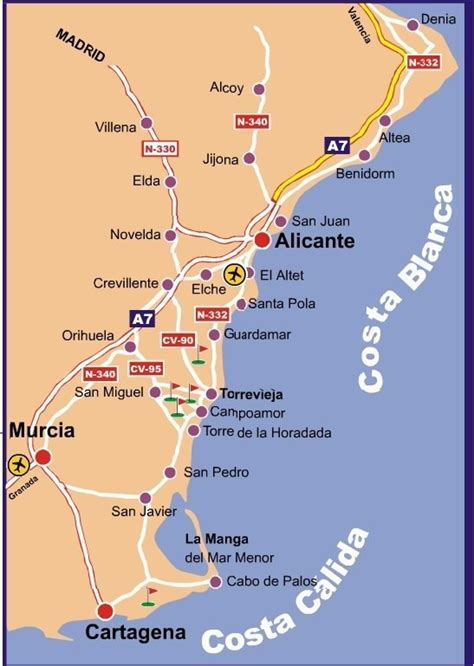 Map Of Spain East Coast