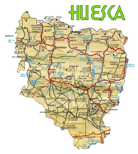 Map Of Spain Huesca
