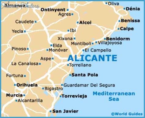 Map Of Spain Near Alicante