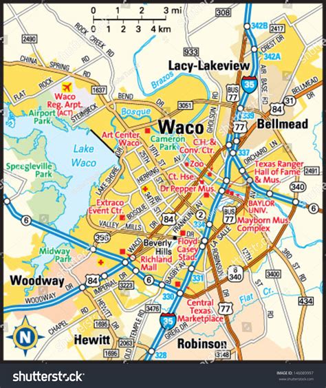 Map Of Texas Waco Usa